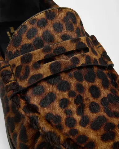 rag & bone Lexi Leopard Calf Hair Penny Loafers | Thumbnail 3 rag & bone Lexi Leopard Calf Hair Penny Loafers | Thumbnail 3