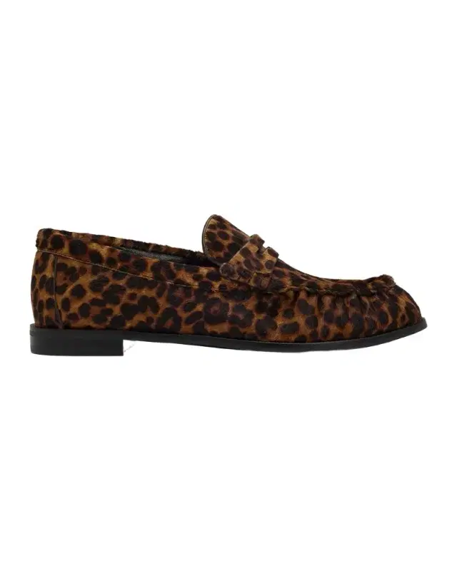 rag & bone Lexi Leopard Calf Hair Penny Loafers