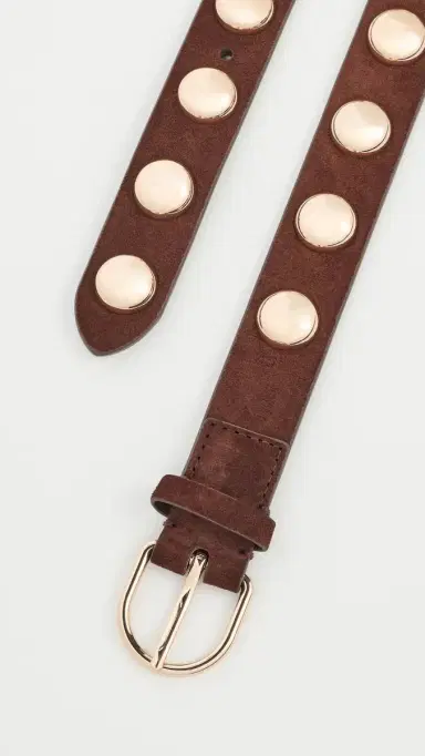 Loeffler Randall Issa Dome Studded Belt Espresso Suede w/ Studded Cham | Thumbnail 5