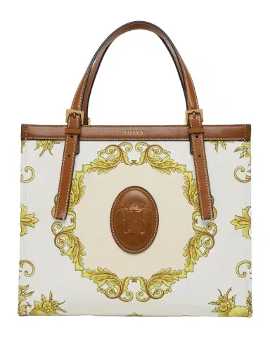 Versace Rivière Small Printed Cotton Canvas Book Tote Bag | Thumbnail 1 Versace Rivière Small Printed Cotton Canvas Book Tote Bag | Thumbnail 1