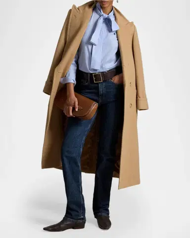 Polo Ralph Lauren Slim-Fit Cotton Tie-Neck Shirt | Thumbnail 2