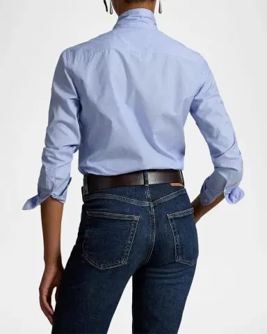 Polo Ralph Lauren Slim-Fit Cotton Tie-Neck Shirt | Thumbnail 3