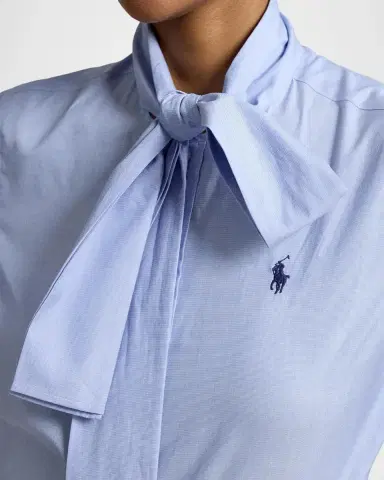 Polo Ralph Lauren Slim-Fit Cotton Tie-Neck Shirt | Thumbnail 5