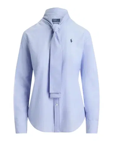 Polo Ralph Lauren Slim-Fit Cotton Tie-Neck Shirt | Thumbnail 1