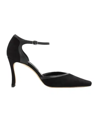 Manolo Blahnik 90mm Verdusan Mixed Leather Ankle-Strap Sandals | Thumbnail 1