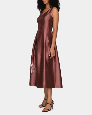 Kay Unger New York Blakely Border Print Tea-Length Cocktail Dress | Thumbnail 6 Kay Unger New York Blakely Border Print Tea-Length Cocktail Dress | Thumbnail 6
