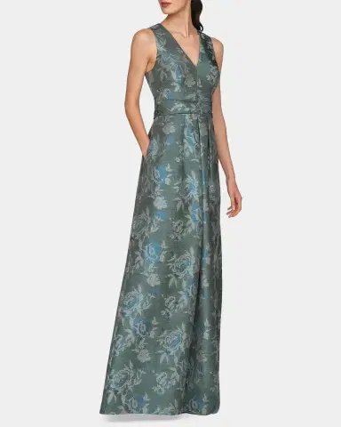 Kay Unger New York Cameron Floral A-Line Gown | Thumbnail 4
