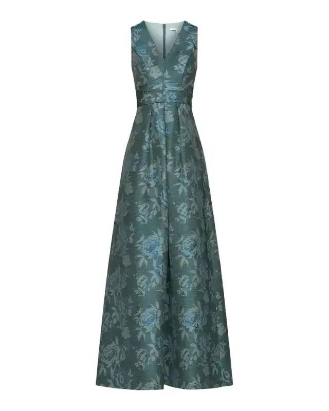 Kay Unger New York Cameron Floral A-Line Gown
