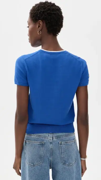 Polo Ralph Lauren U Open Knit Cotton Tee Blue | Thumbnail 3