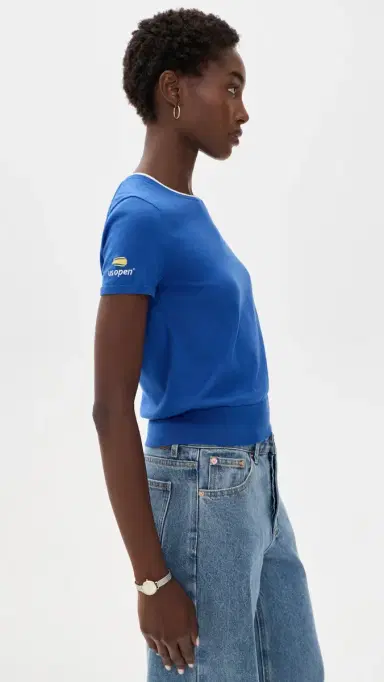 Polo Ralph Lauren U Open Knit Cotton Tee Blue | Thumbnail 4