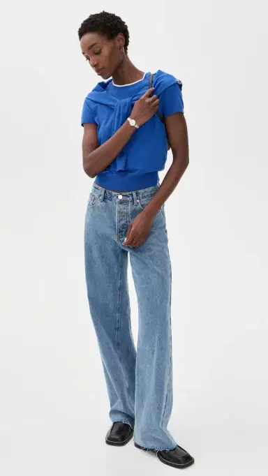Polo Ralph Lauren U Open Knit Cotton Tee Blue | Thumbnail 5