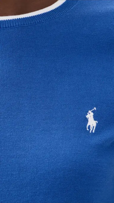 Polo Ralph Lauren U Open Knit Cotton Tee Blue | Thumbnail 6