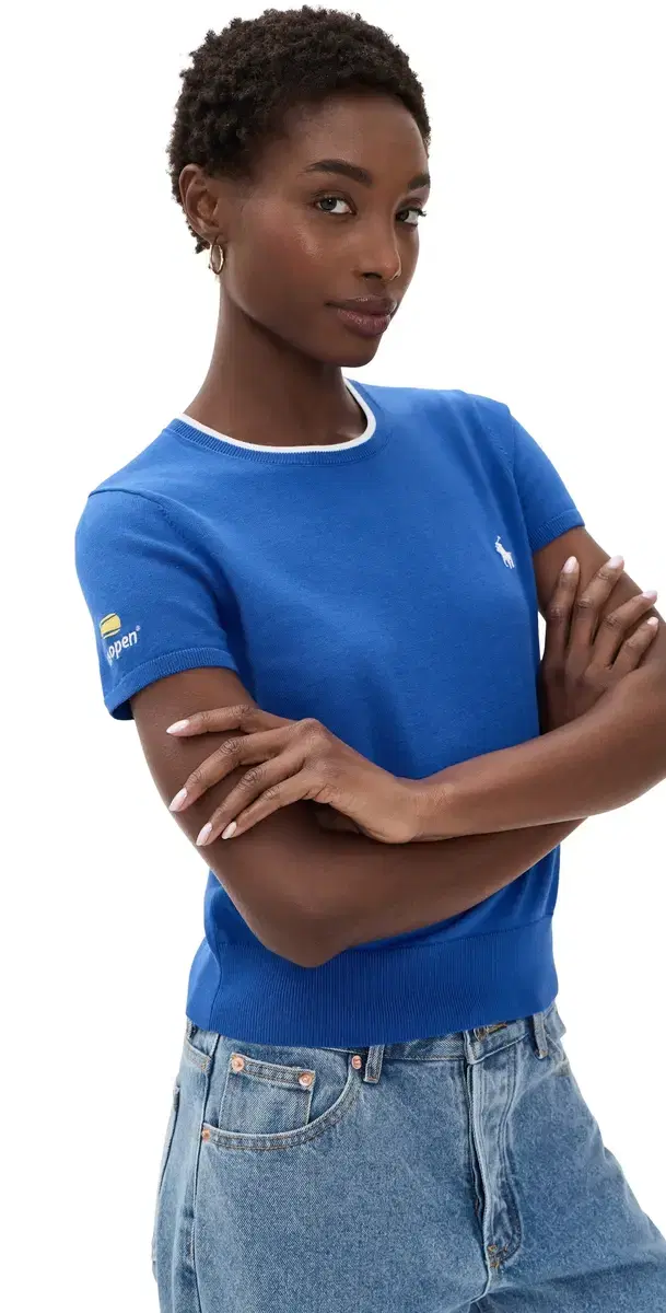 Polo Ralph Lauren U Open Knit Cotton Tee Blue