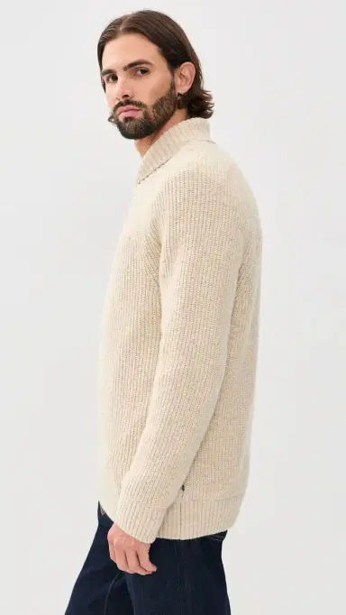Barbour Fleck Shawl Neck Sweater Pearl | Thumbnail 4