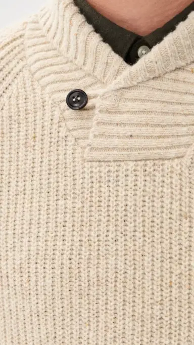 Barbour Fleck Shawl Neck Sweater Pearl | Thumbnail 6