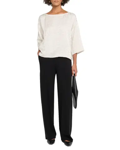 Eileen Fisher Bateau-Neck Boxy Silk Top | Thumbnail 6