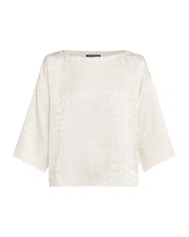 Eileen Fisher Bateau-Neck Boxy Silk Top | Thumbnail 1