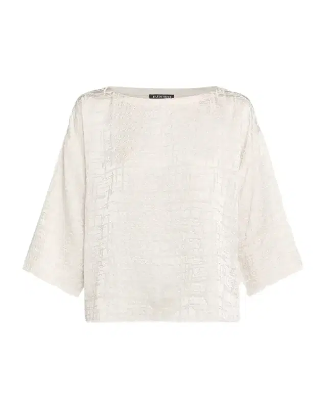 Eileen Fisher Bateau-Neck Boxy Silk Top