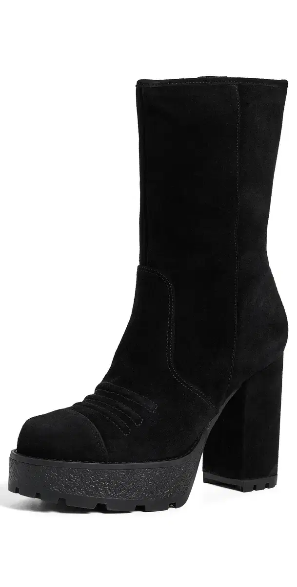 Cinq à Sept Marley Suede Lug Sole Platform Boots Black
