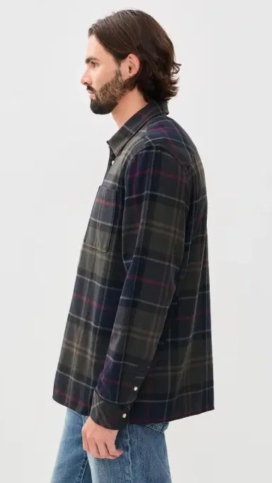 Barbour Bourne Relaxed Tartan Button Down Shirt hadow Classic Tartan | Thumbnail 4 Barbour Bourne Relaxed Tartan Button Down Shirt hadow Classic Tartan | Thumbnail 4