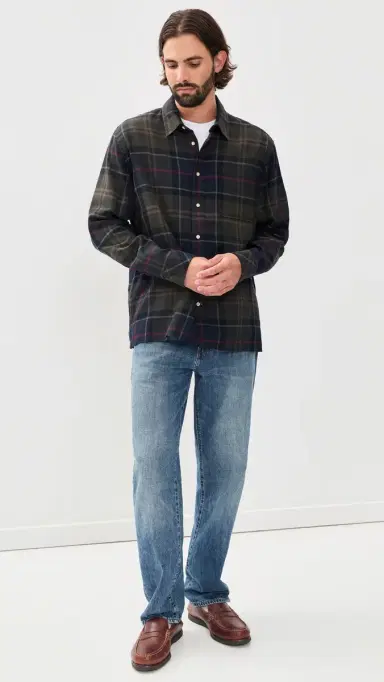 Barbour Bourne Relaxed Tartan Button Down Shirt hadow Classic Tartan | Thumbnail 5 Barbour Bourne Relaxed Tartan Button Down Shirt hadow Classic Tartan | Thumbnail 5