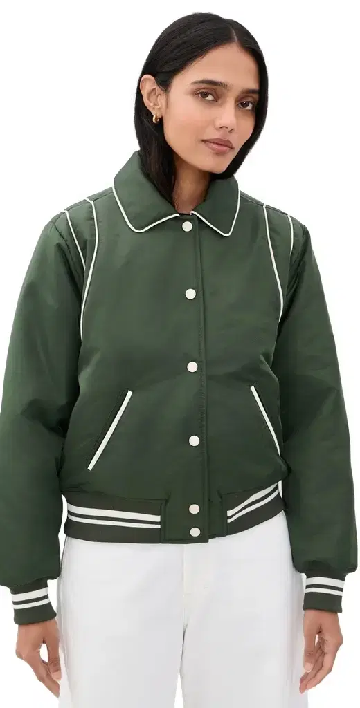 BLANKNYC Game Face Bomber Jacker Olive