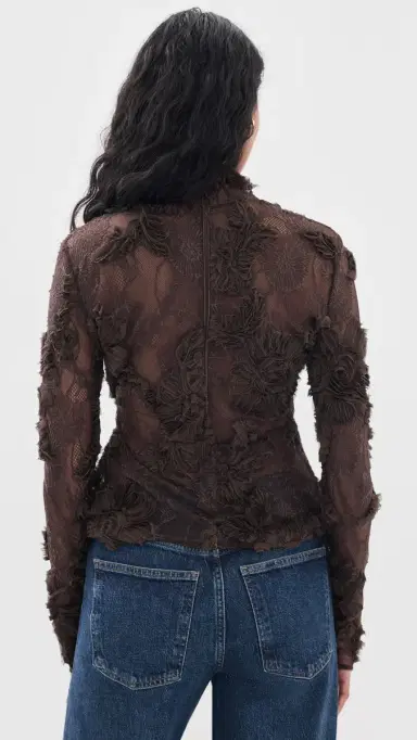 Aknvas Freja Lace Top Brown | Thumbnail 3 Aknvas Freja Lace Top Brown | Thumbnail 3
