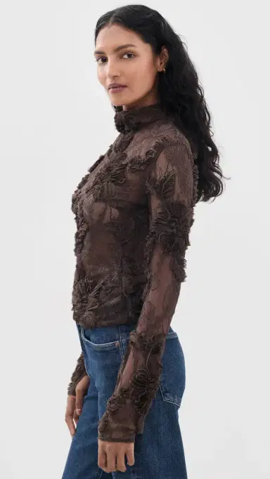 Aknvas Freja Lace Top Brown | Thumbnail 4 Aknvas Freja Lace Top Brown | Thumbnail 4