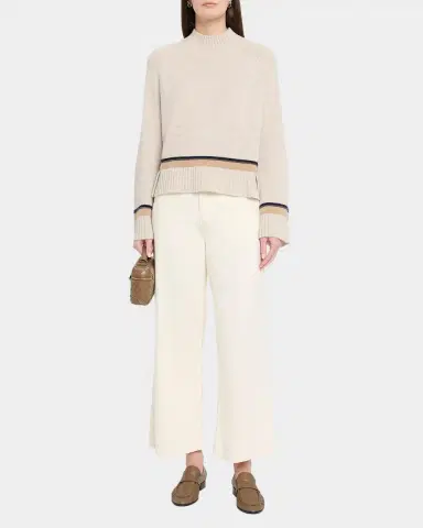 Autumn Cashmere Cashmere Striped Mock-Neck Sweater | Thumbnail 2