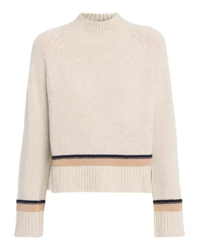 Autumn Cashmere Cashmere Striped Mock-Neck Sweater