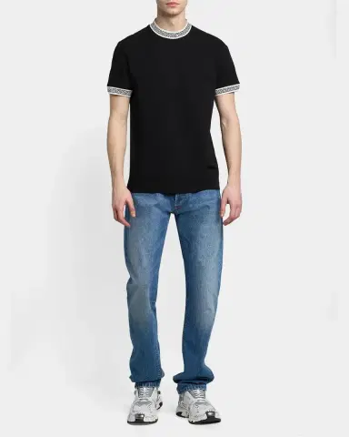 Versace Men's Greca-Trim Crewneck T-Shirt | Thumbnail 2