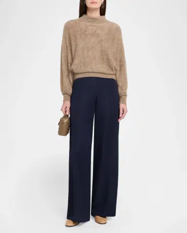 Autumn Cashmere Brushed Cashmere Funnel-Neck Sweater | Thumbnail 2