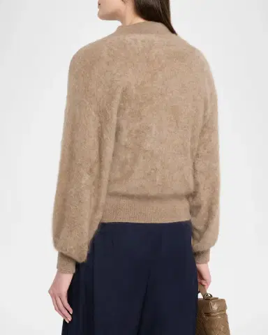 Autumn Cashmere Brushed Cashmere Funnel-Neck Sweater | Thumbnail 3