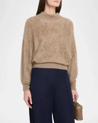 Autumn Cashmere Brushed Cashmere Funnel-Neck Sweater | Thumbnail 4