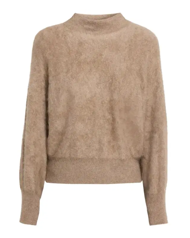 Autumn Cashmere Brushed Cashmere Funnel-Neck Sweater