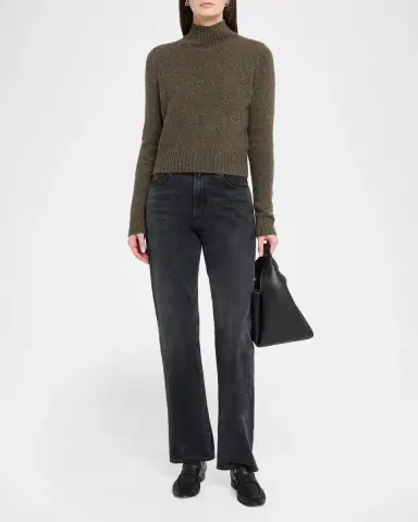 Autumn Cashmere Cashmere Mock-Neck Donegal Sweater | Thumbnail 2