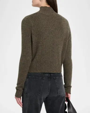 Autumn Cashmere Cashmere Mock-Neck Donegal Sweater | Thumbnail 3