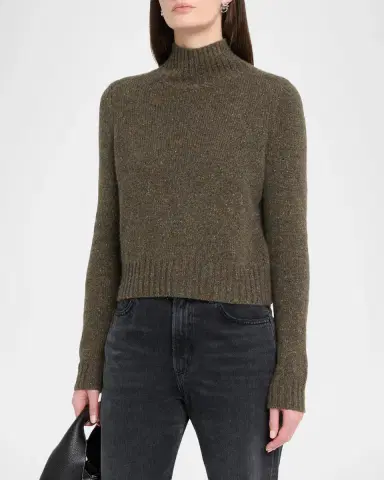 Autumn Cashmere Cashmere Mock-Neck Donegal Sweater | Thumbnail 4