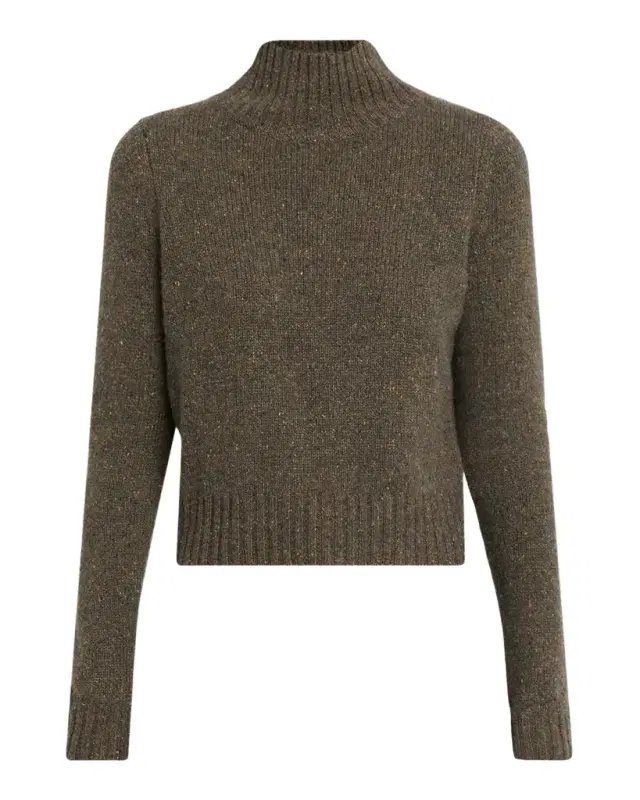 Autumn Cashmere Cashmere Mock-Neck Donegal Sweater