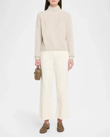 Autumn Cashmere Cashmere Mock-Neck Cable Knit Sweater | Thumbnail 2