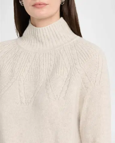 Autumn Cashmere Cashmere Mock-Neck Cable Knit Sweater | Thumbnail 5