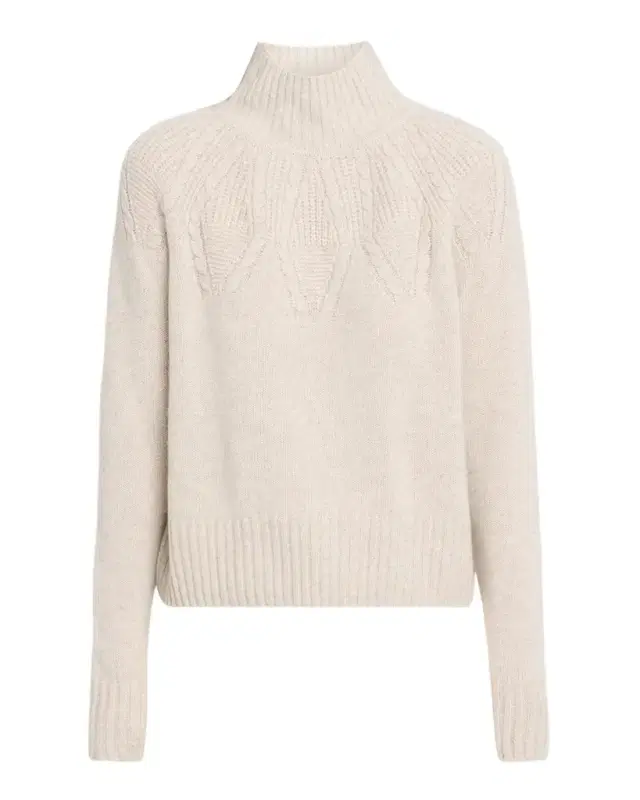 Autumn Cashmere Cashmere Mock-Neck Cable Knit Sweater