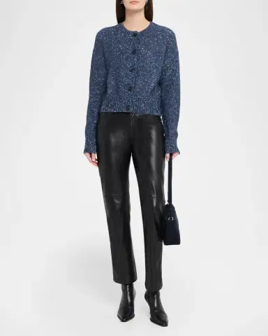 Autumn Cashmere Cropped Donegal Boucle Cardigan | Thumbnail 2