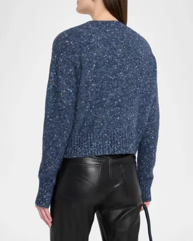 Autumn Cashmere Cropped Donegal Boucle Cardigan | Thumbnail 3