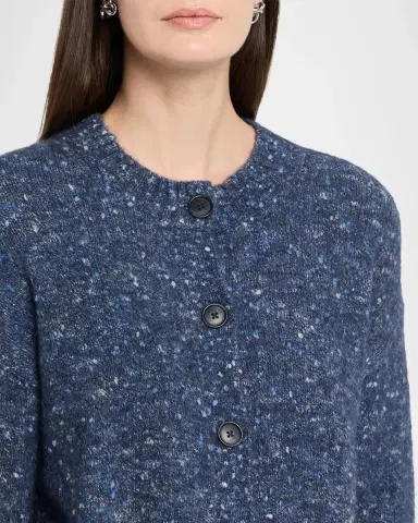 Autumn Cashmere Cropped Donegal Boucle Cardigan | Thumbnail 5