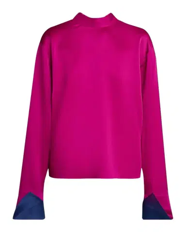 Stella McCartney Contrast-Cuff Satin Blouse | Thumbnail 1