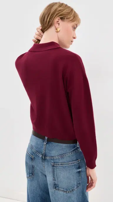LE BOP Zadie Polo Shirt Burgundy | Thumbnail 3 LE BOP Zadie Polo Shirt Burgundy | Thumbnail 3