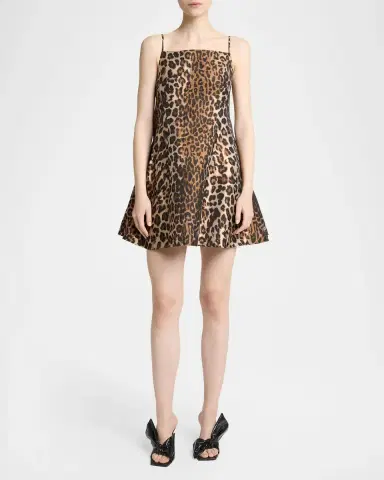 Givenchy Sleeveless Sliced Leopard Jacquard Mini Dress | Thumbnail 2 Givenchy Sleeveless Sliced Leopard Jacquard Mini Dress | Thumbnail 2