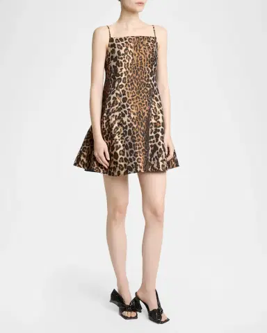 Givenchy Sleeveless Sliced Leopard Jacquard Mini Dress | Thumbnail 4 Givenchy Sleeveless Sliced Leopard Jacquard Mini Dress | Thumbnail 4