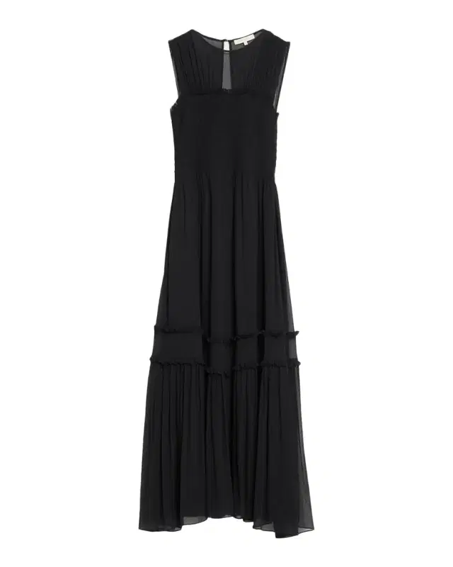 Ramy Brook Mila Smocked Silk Midi Dress